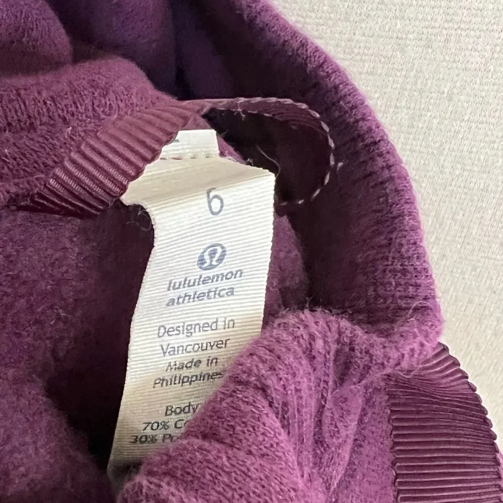 Lululemon Fleece Please Hoodie Darkest Magenta Size 6